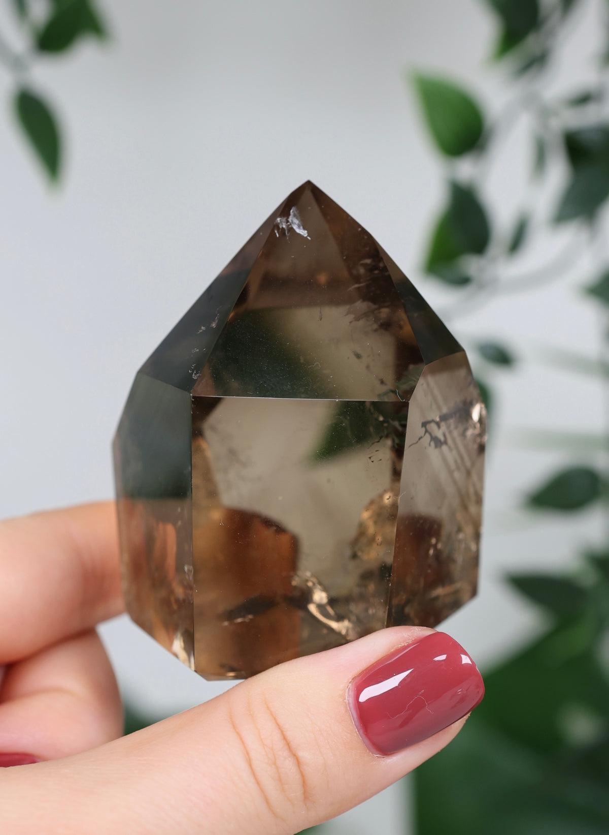Smoky Citrin mit Phantomen + Blue Needles Nr.128CS