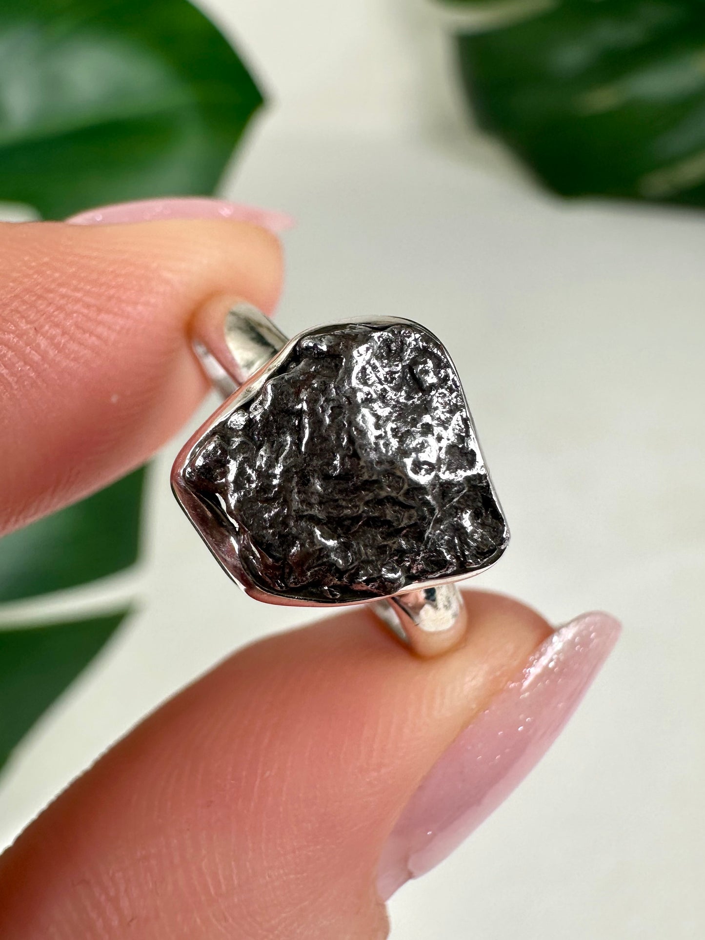 Anillo de meteorito en plata 925 - talla 57
