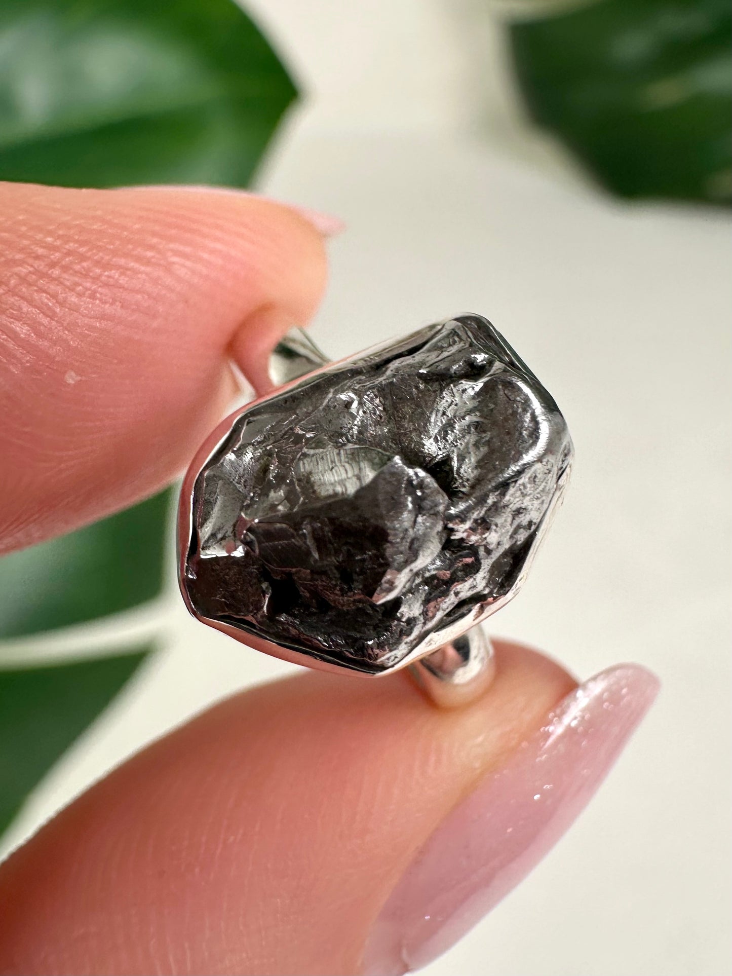 Anillo de meteorito en plata 925 - talla 52