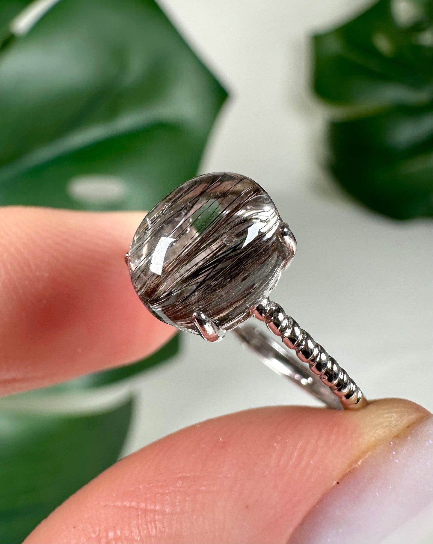 Anillo de Cuarzo Rutilado en Plata 925 N.º 49R3