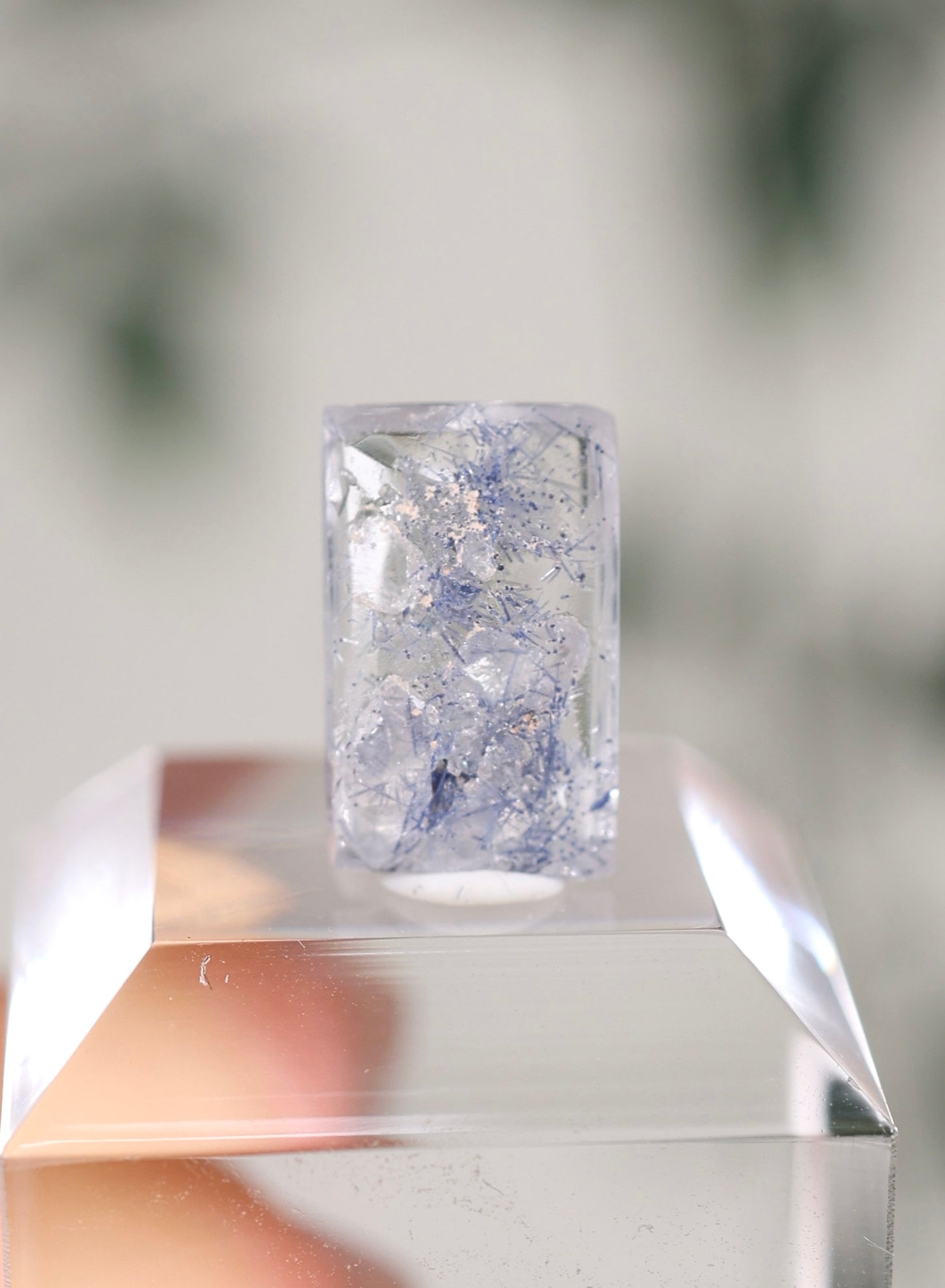 Dumortierit in Quarz mit Quarz Einschluss Cabochon Nr.52DR