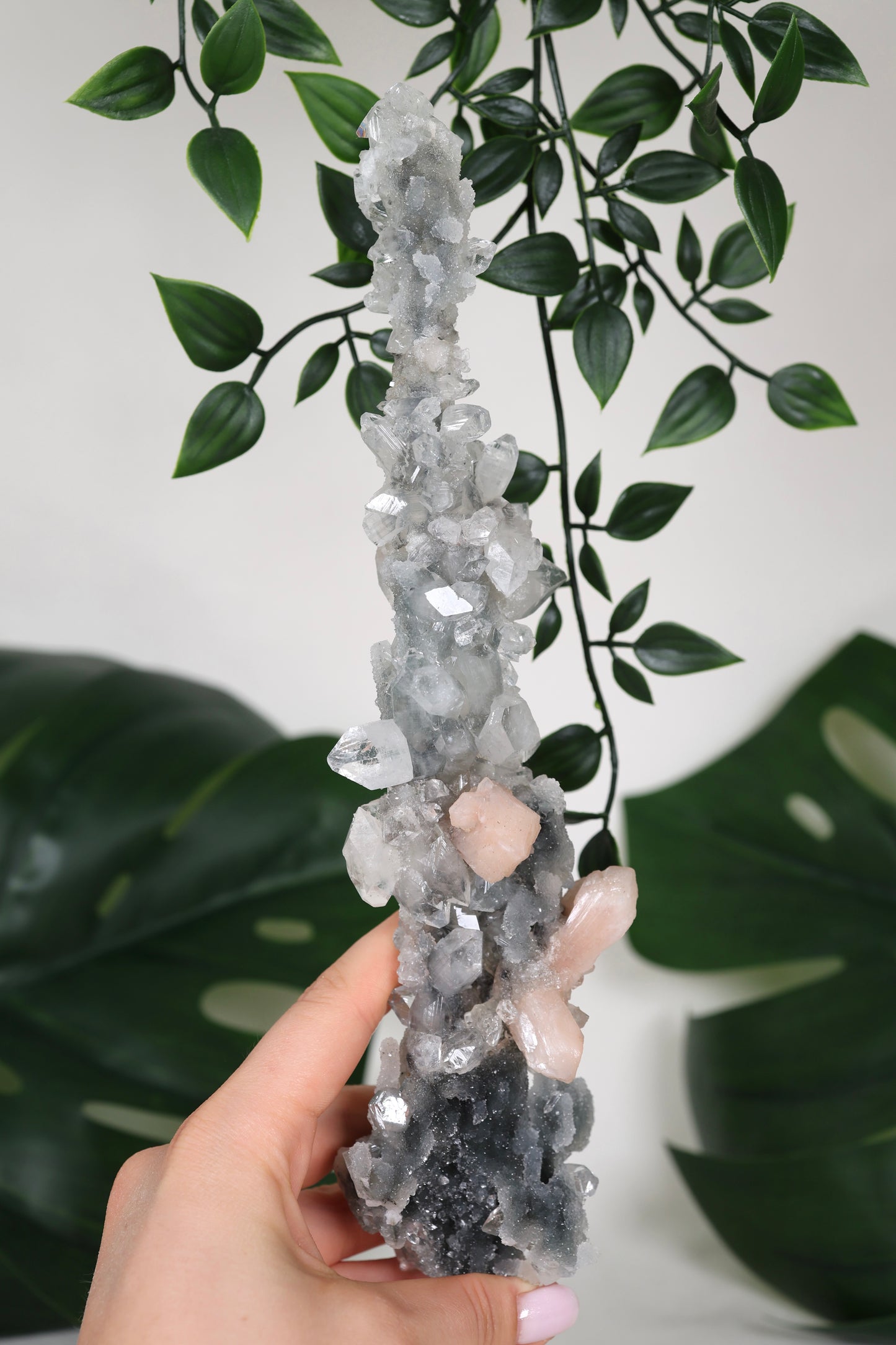 Apophyllit x Chalcedon x Stilbit Stalaktit Nr.229AP