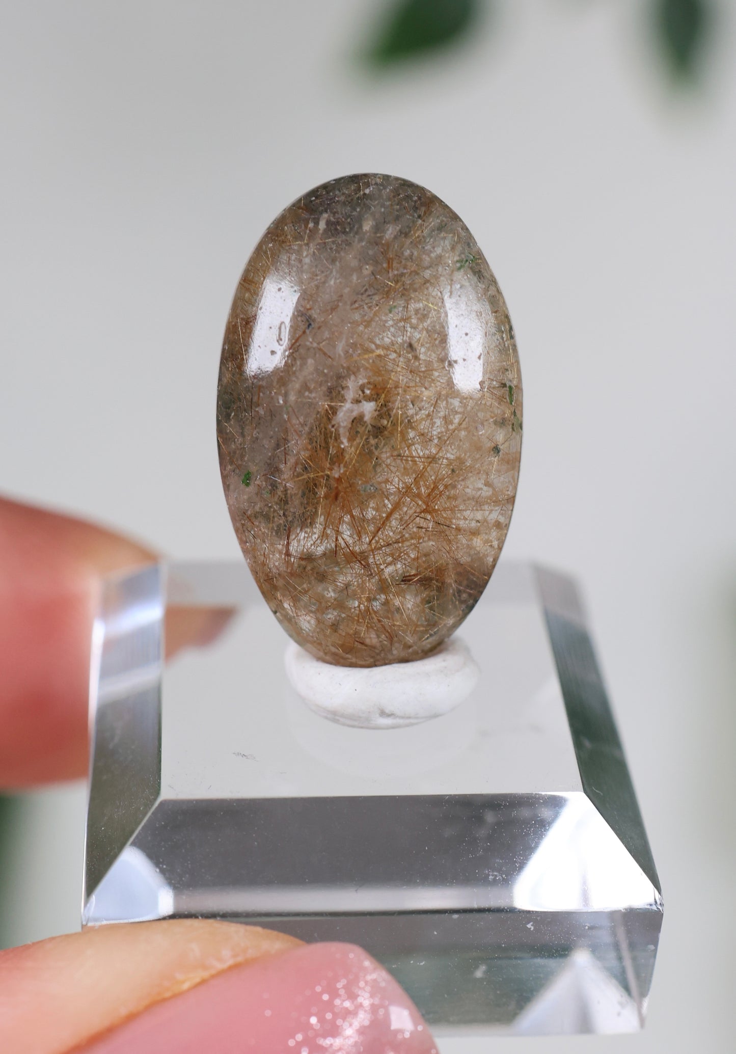 Himalayan Quartz x Chlorite x Rutile Cabochon No.39H1