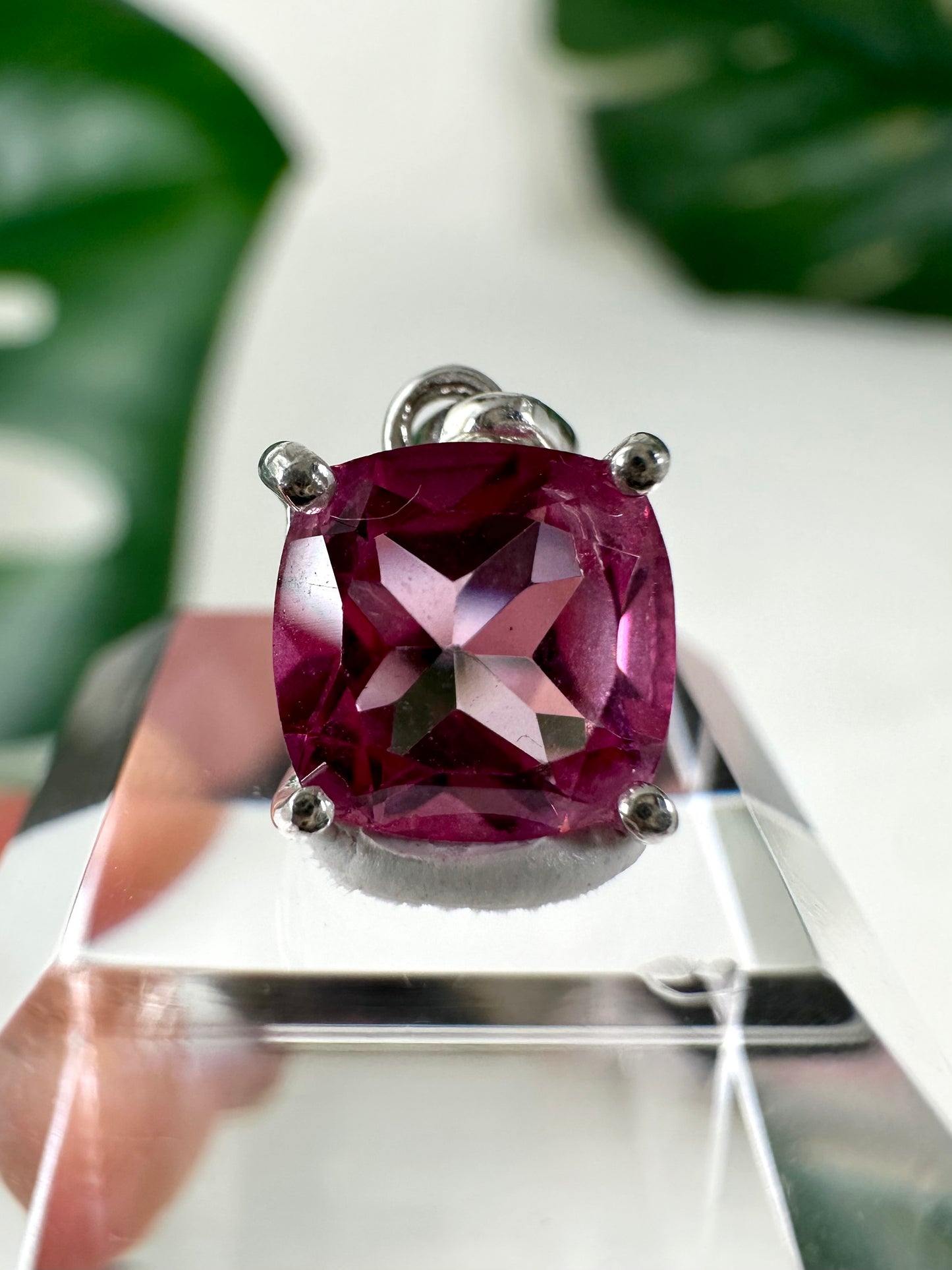 Colgante de topacio rosa en plata 925 n.º 55P6