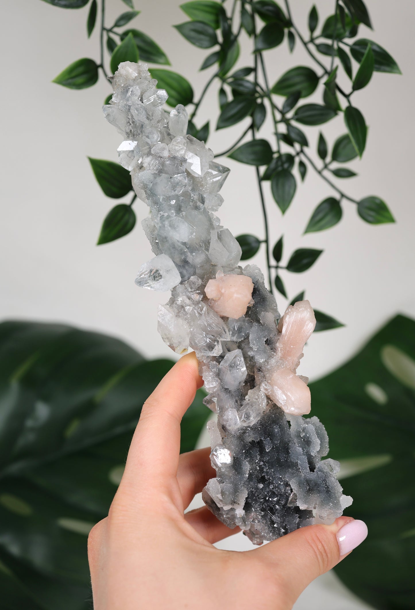 Apophyllit x Chalcedon x Stilbit Stalaktit Nr.229AP