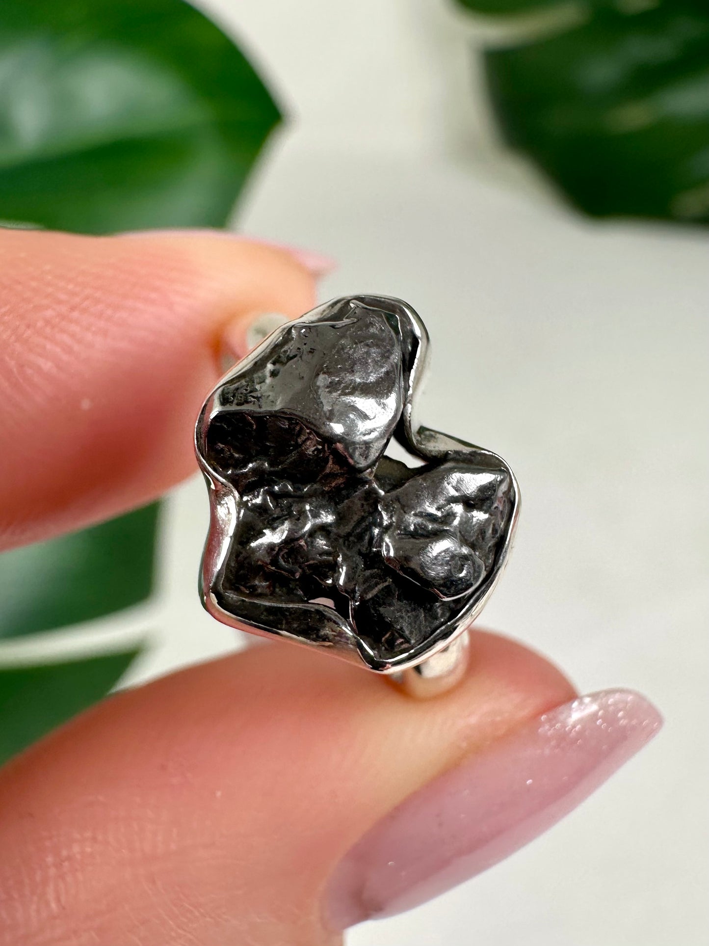 Anillo de meteorito en plata 925 - talla 49