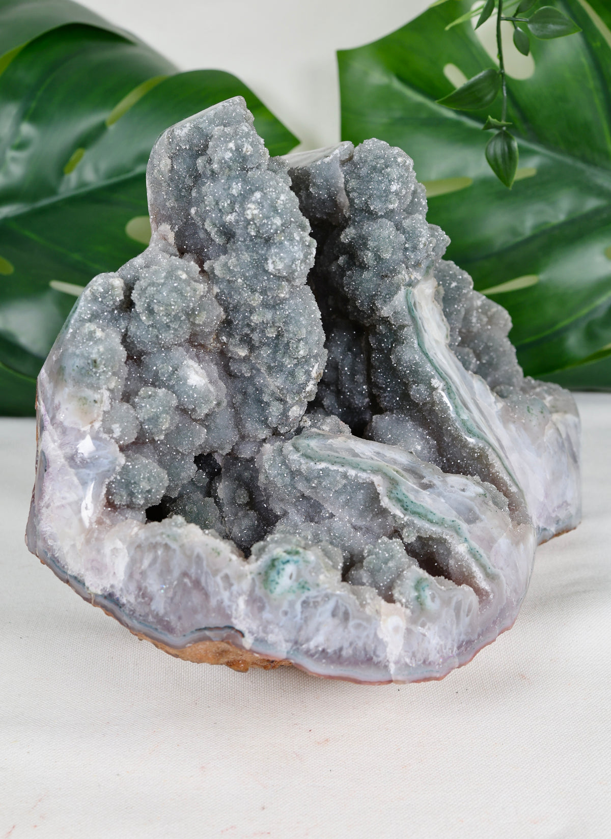 Grüner Chalcedon x Quarz XXL Nr.1200GQ