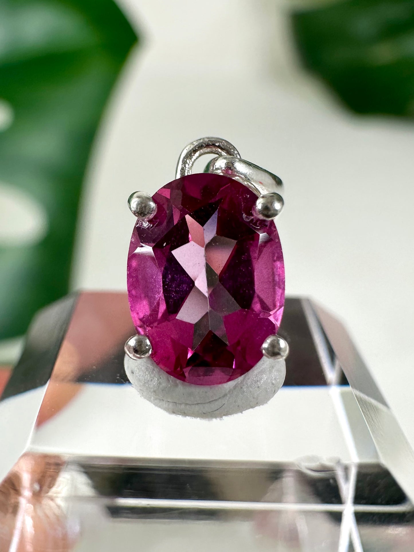 Colgante de topacio rosa en plata 925 n.º 55P5
