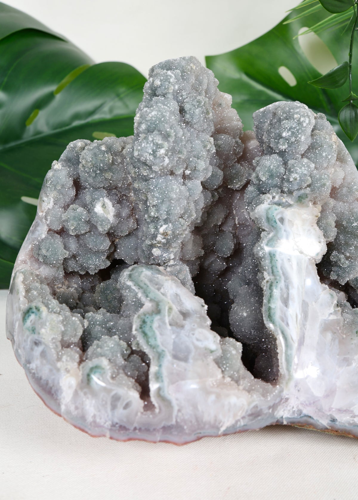 Grüner Chalcedon x Quarz XXL Nr.1200GQ