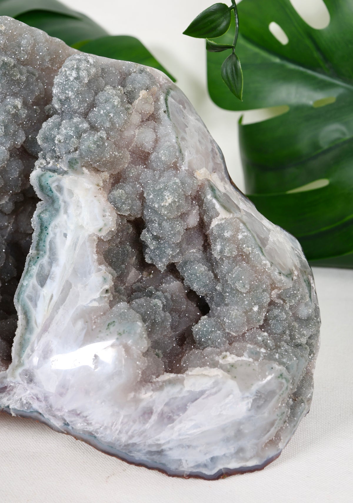 Grüner Chalcedon x Quarz XXL Nr.1200GQ