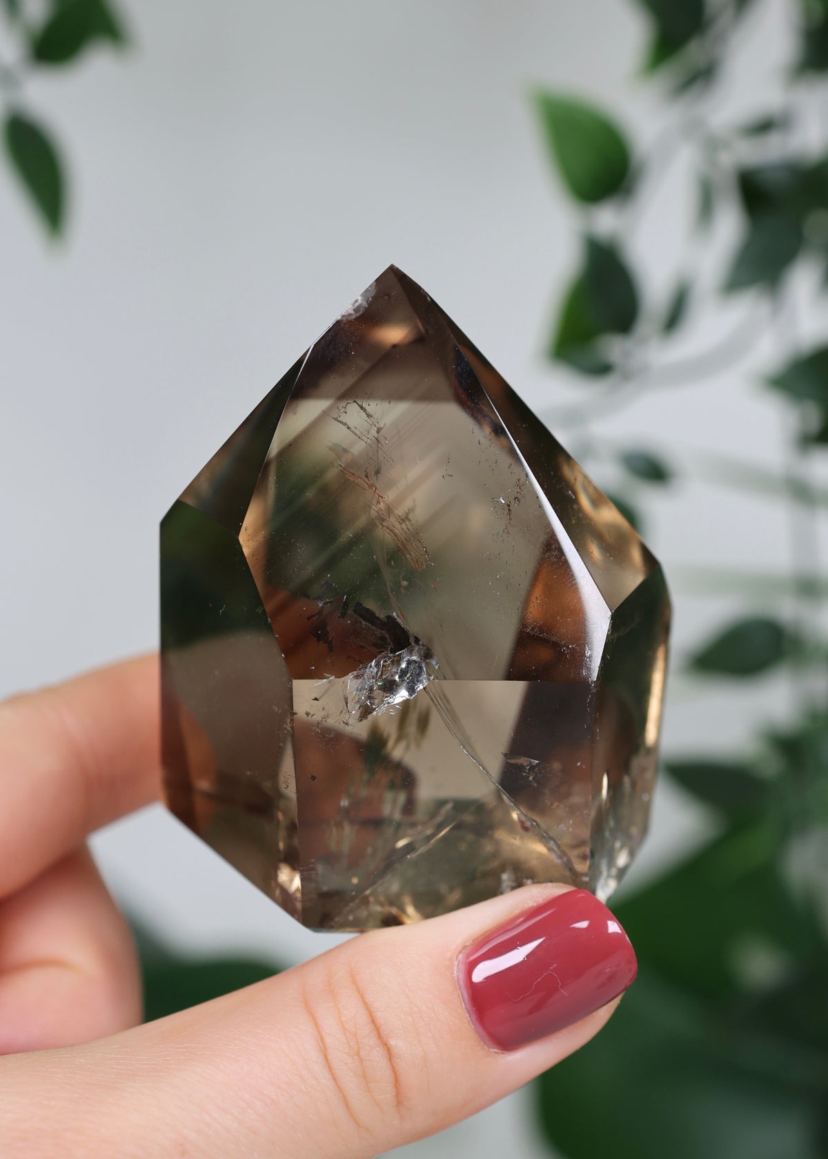 Smoky Citrin mit Phantomen + Blue Needles Nr.128CS