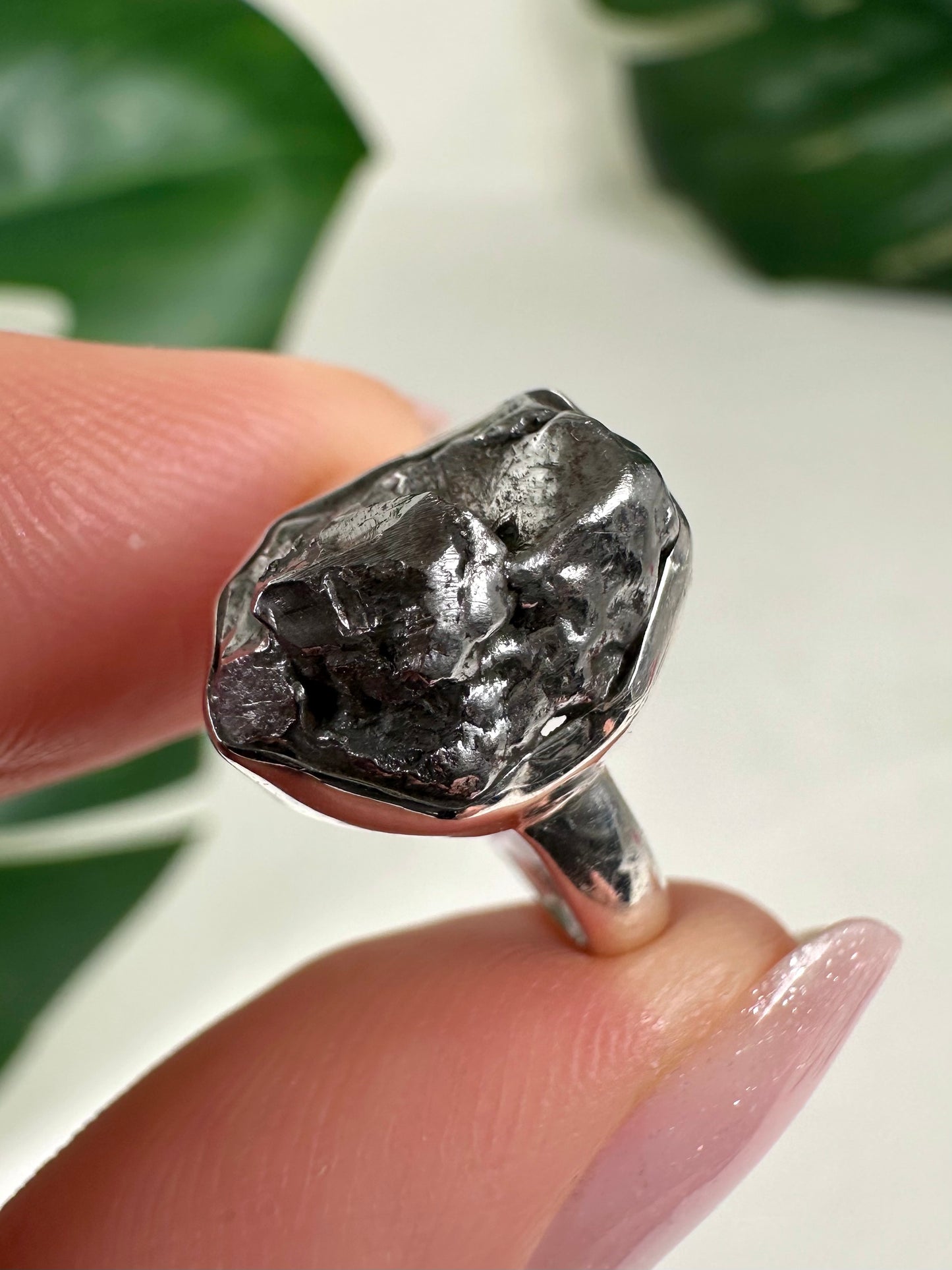 Anillo de meteorito en plata 925 - talla 52