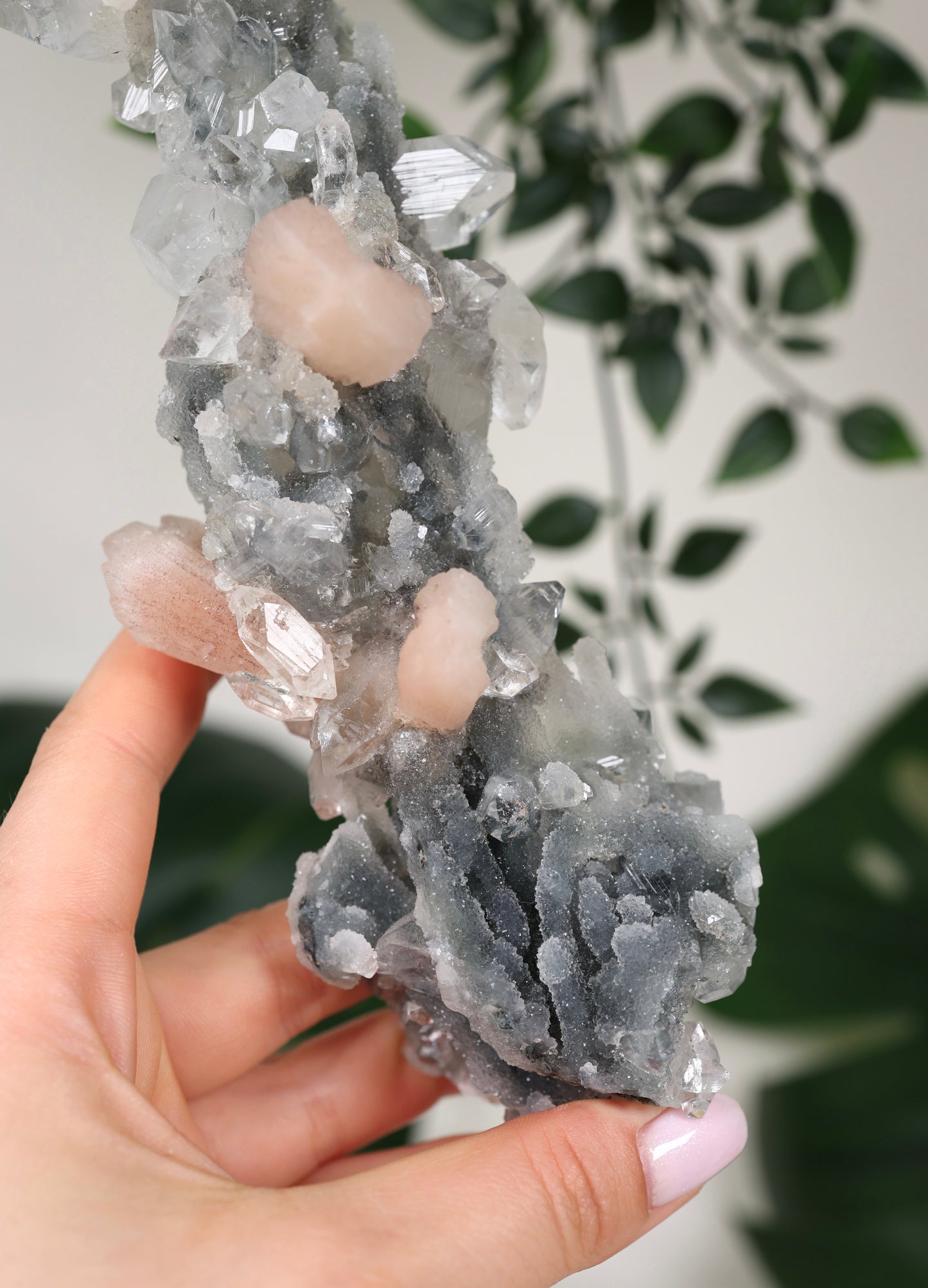Apophyllit x Chalcedon x Stilbit Stalaktit Nr.229AP
