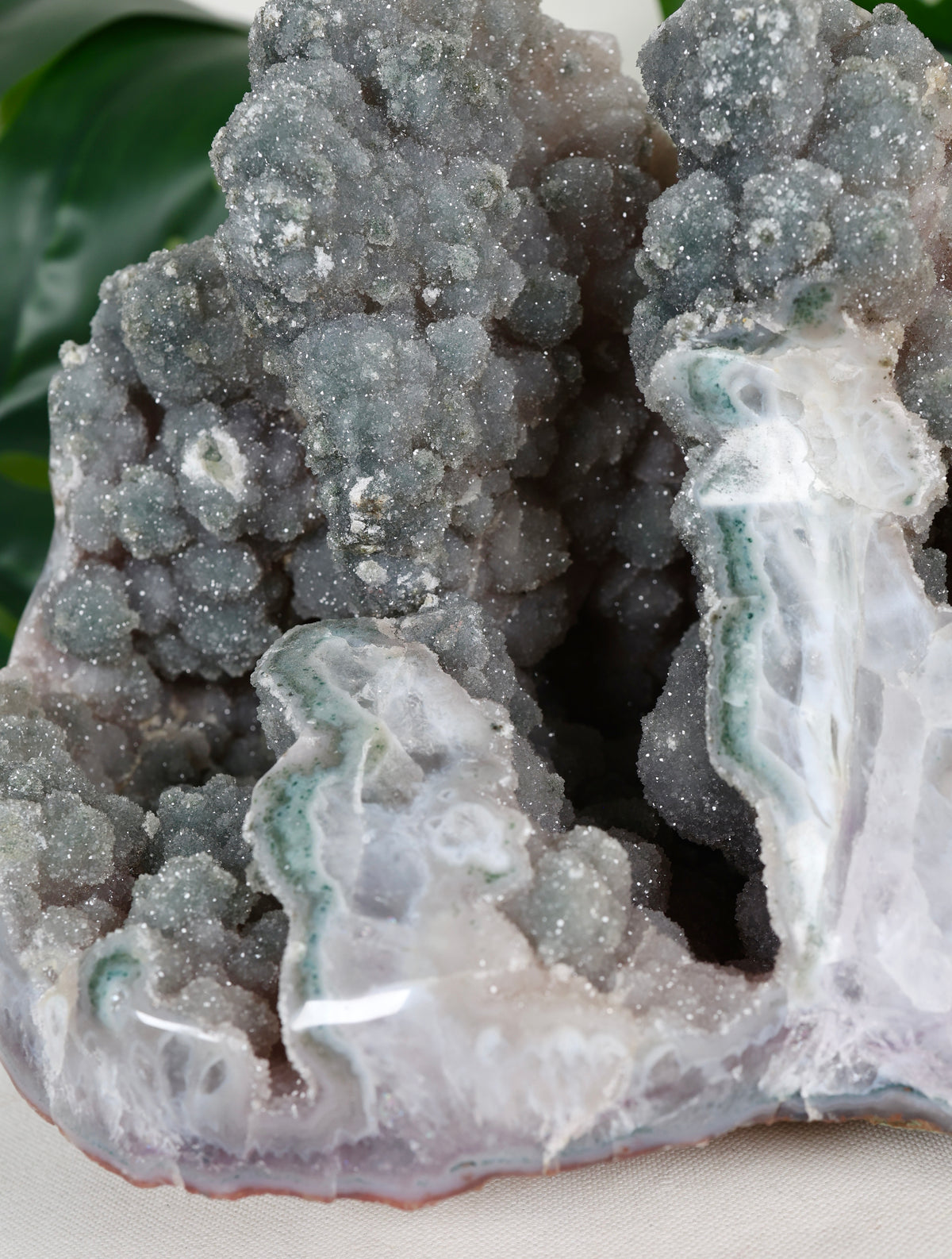 Grüner Chalcedon x Quarz XXL Nr.1200GQ