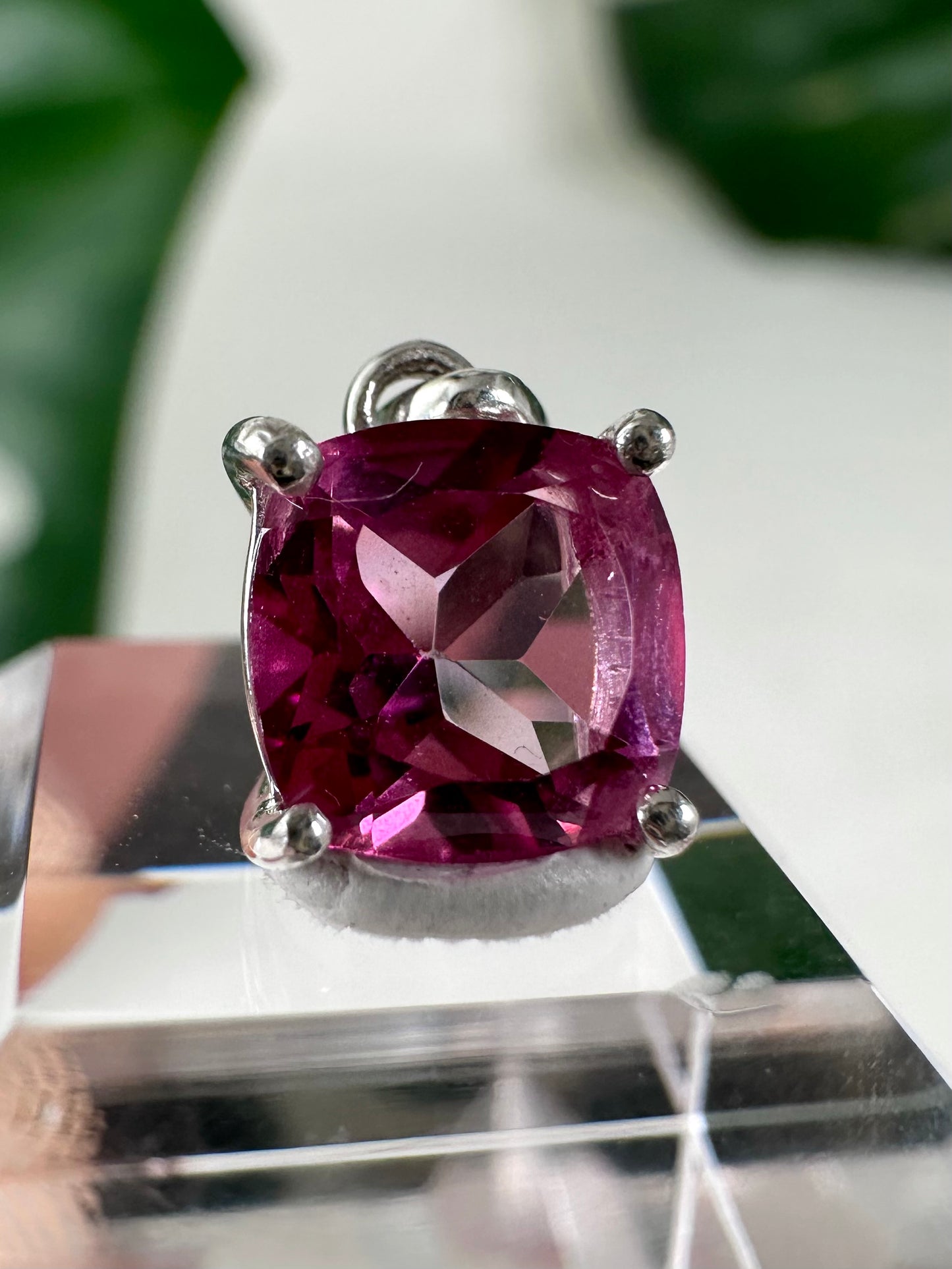 Colgante de topacio rosa en plata 925 n.º 55P6