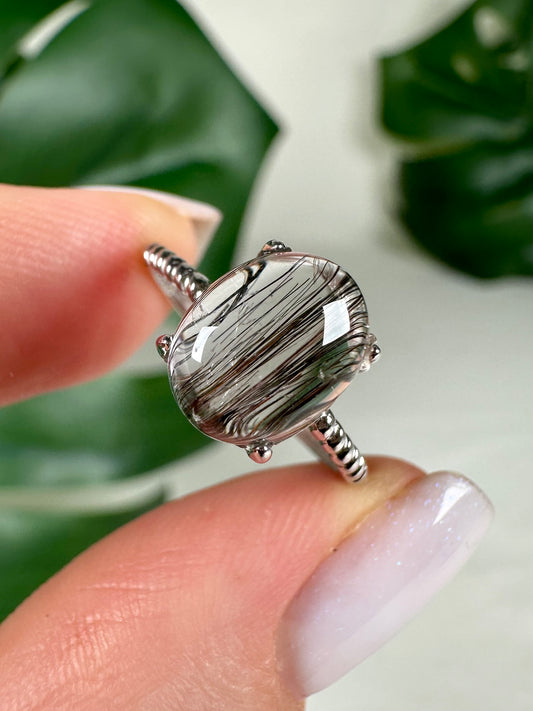 Anillo de Cuarzo Rutilado en Plata 925 N.º 49R3