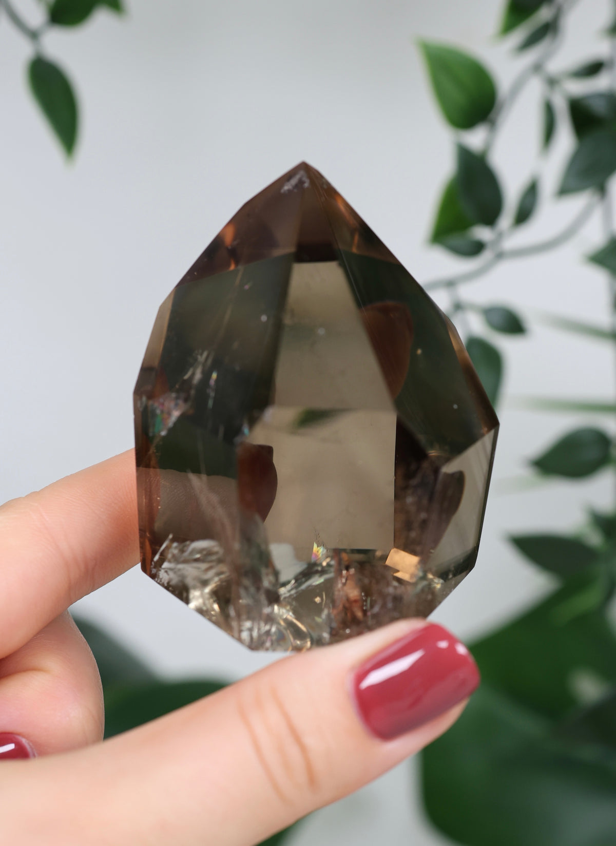 Smoky Citrin mit Phantomen + Blue Needles Nr.128CS