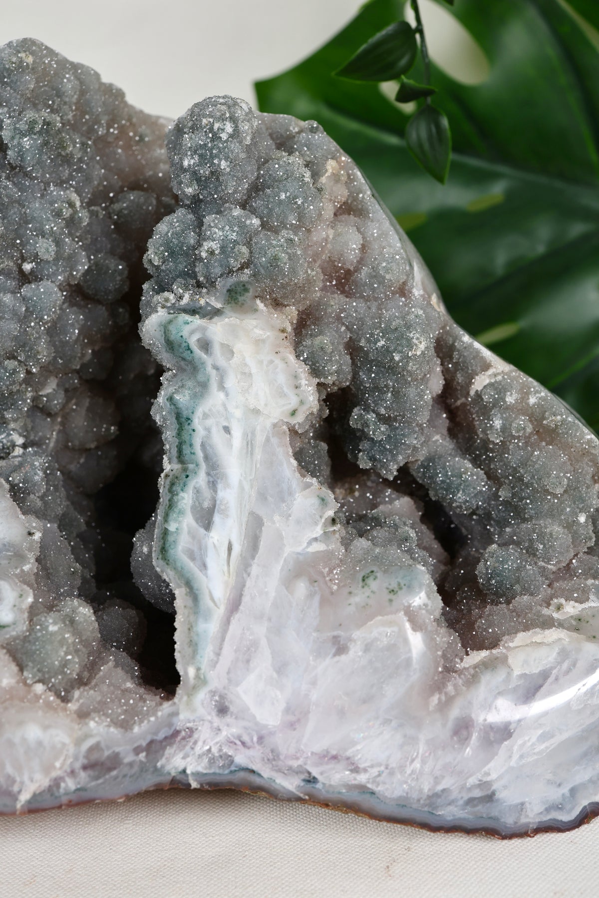 Grüner Chalcedon x Quarz XXL Nr.1200GQ