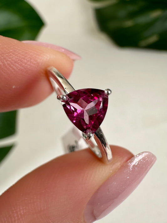 Anillo de topacio rosa en plata 925 - Talla 54