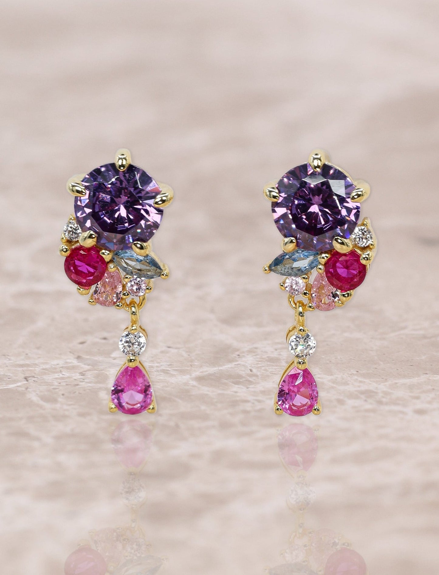 Midnight Rose Stud Earrings