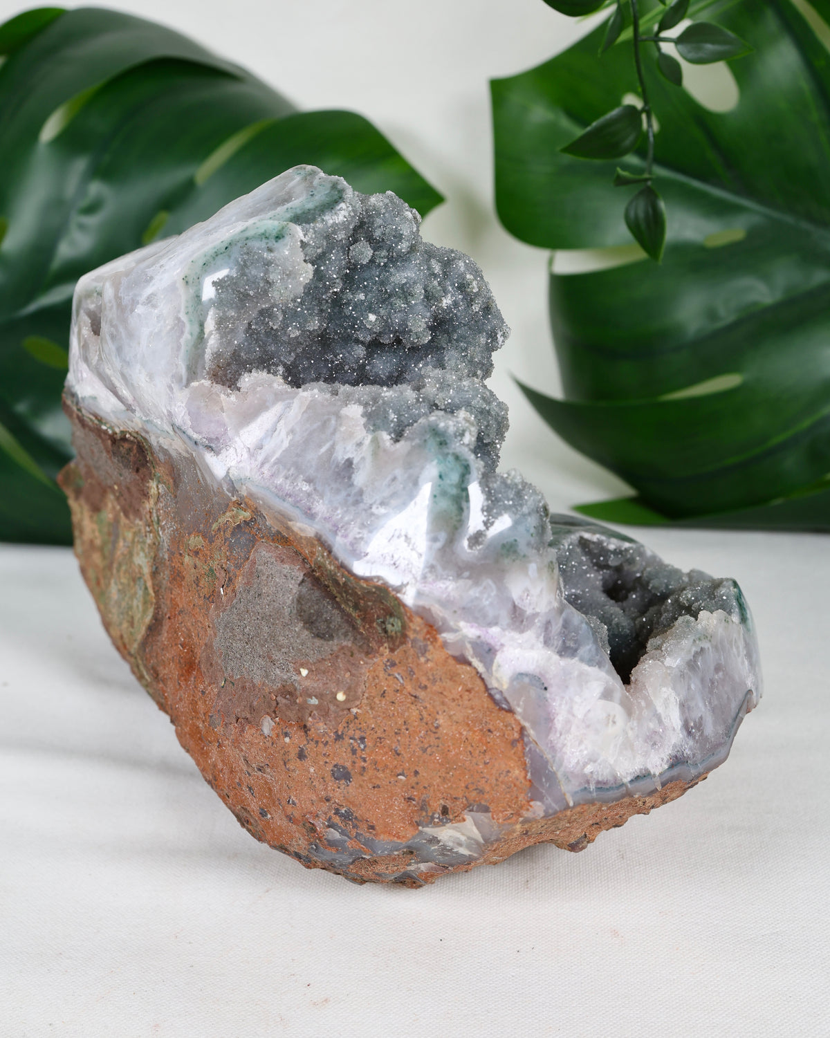 Grüner Chalcedon x Quarz XXL Nr.1200GQ