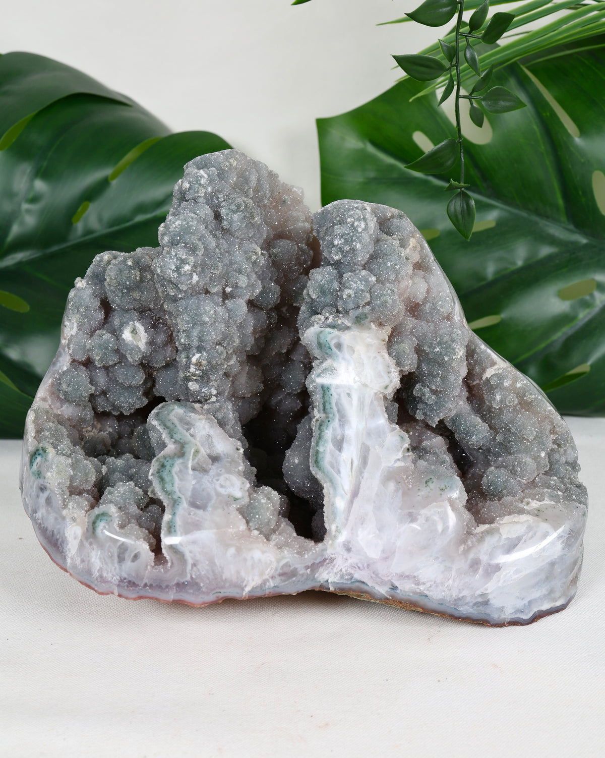 Grüner Chalcedon x Quarz XXL Nr.1200GQ