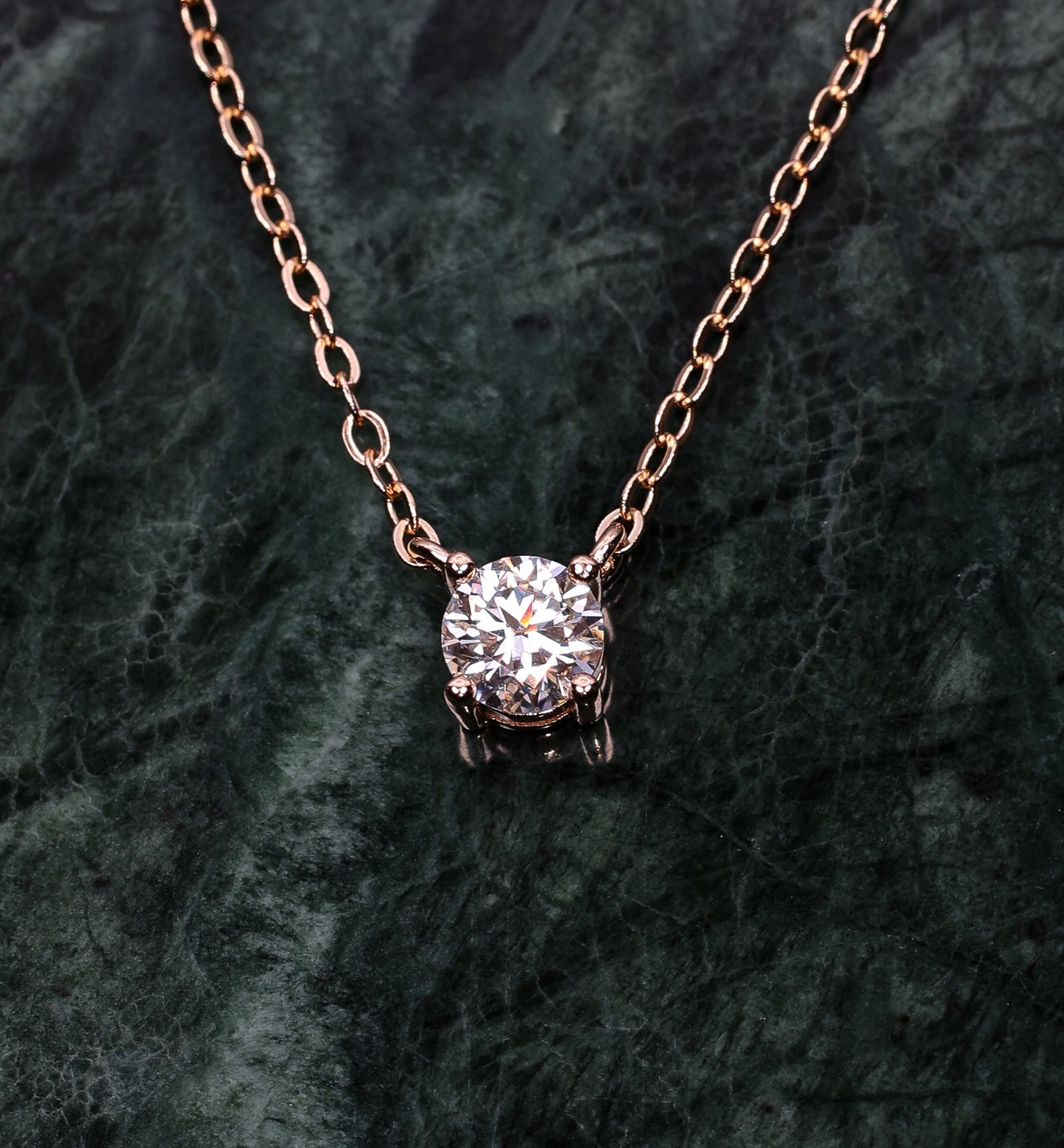 Alira Moissanite Necklace S Rose Gold