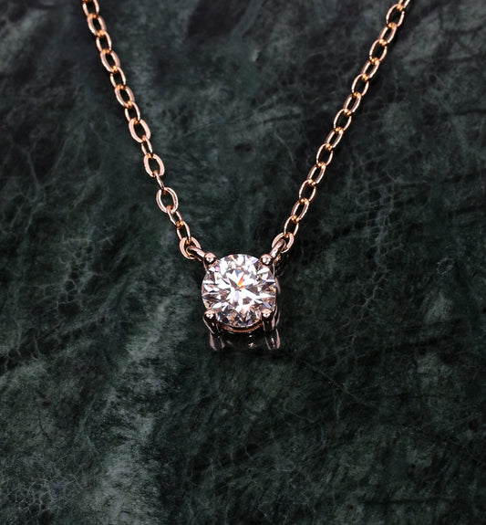 Alira Moissanite Necklace S Rose Gold