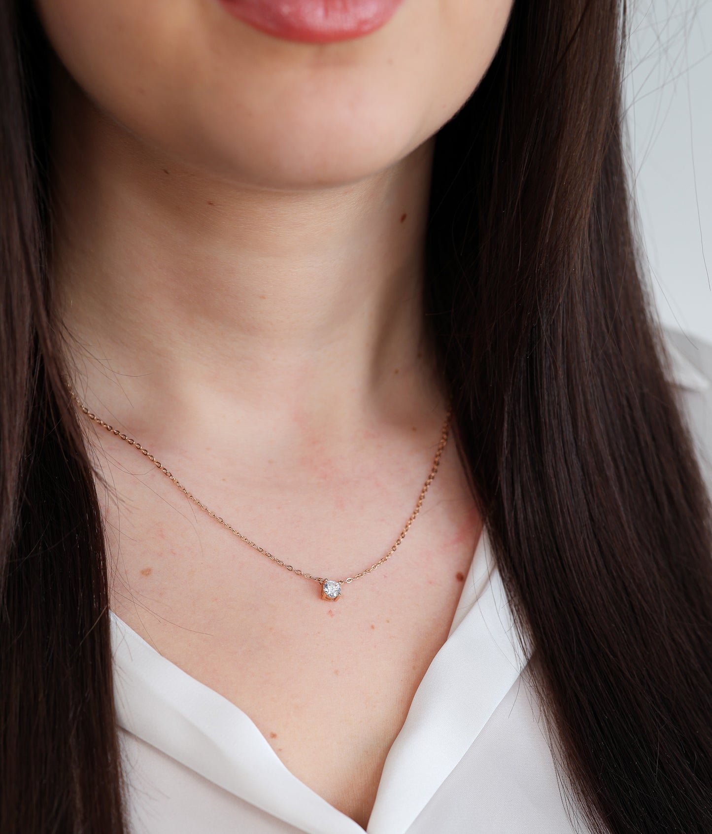 Alira Moissanite Necklace S Rose Gold