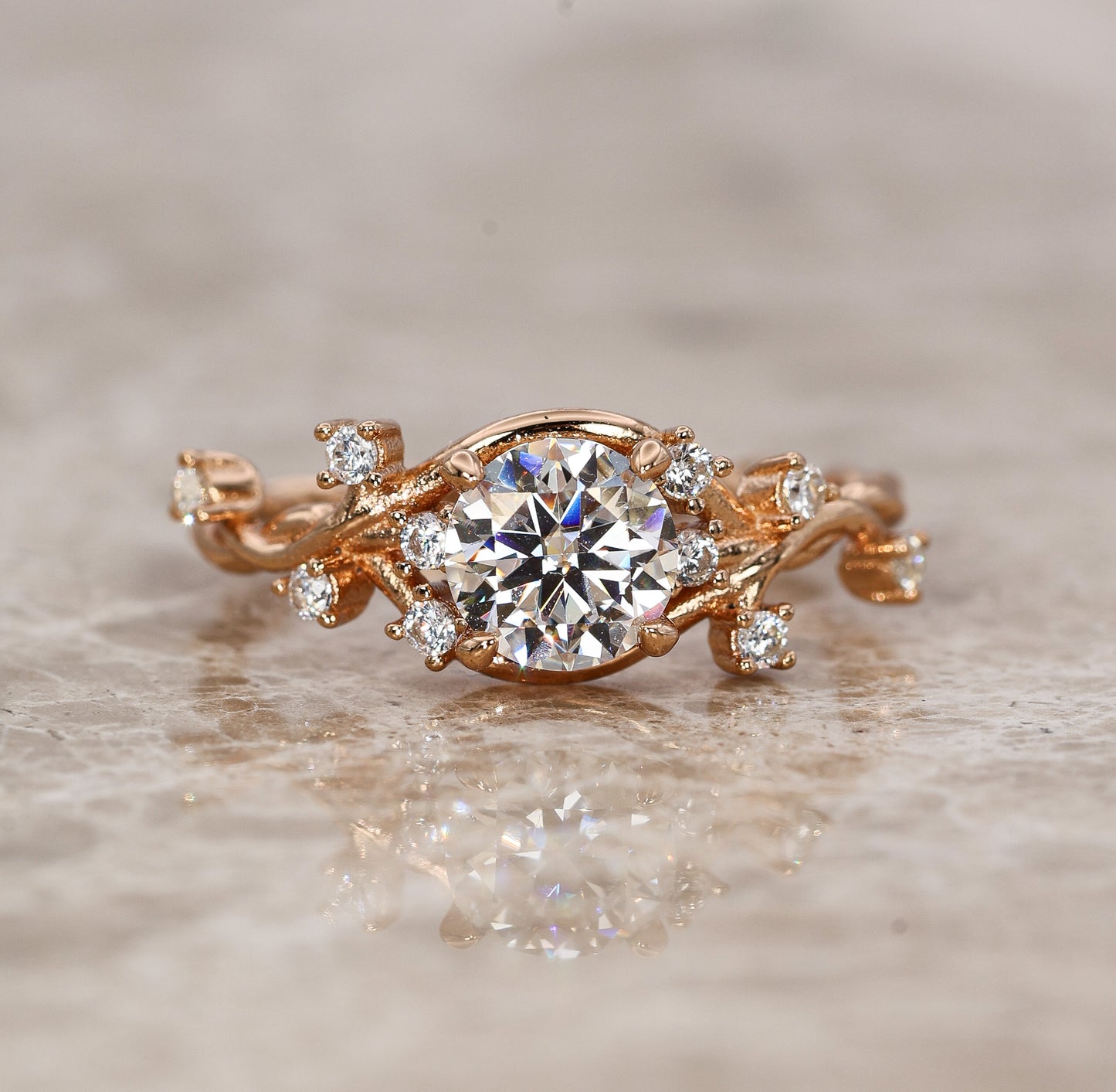 Velora Moissanite Ring Rose Gold