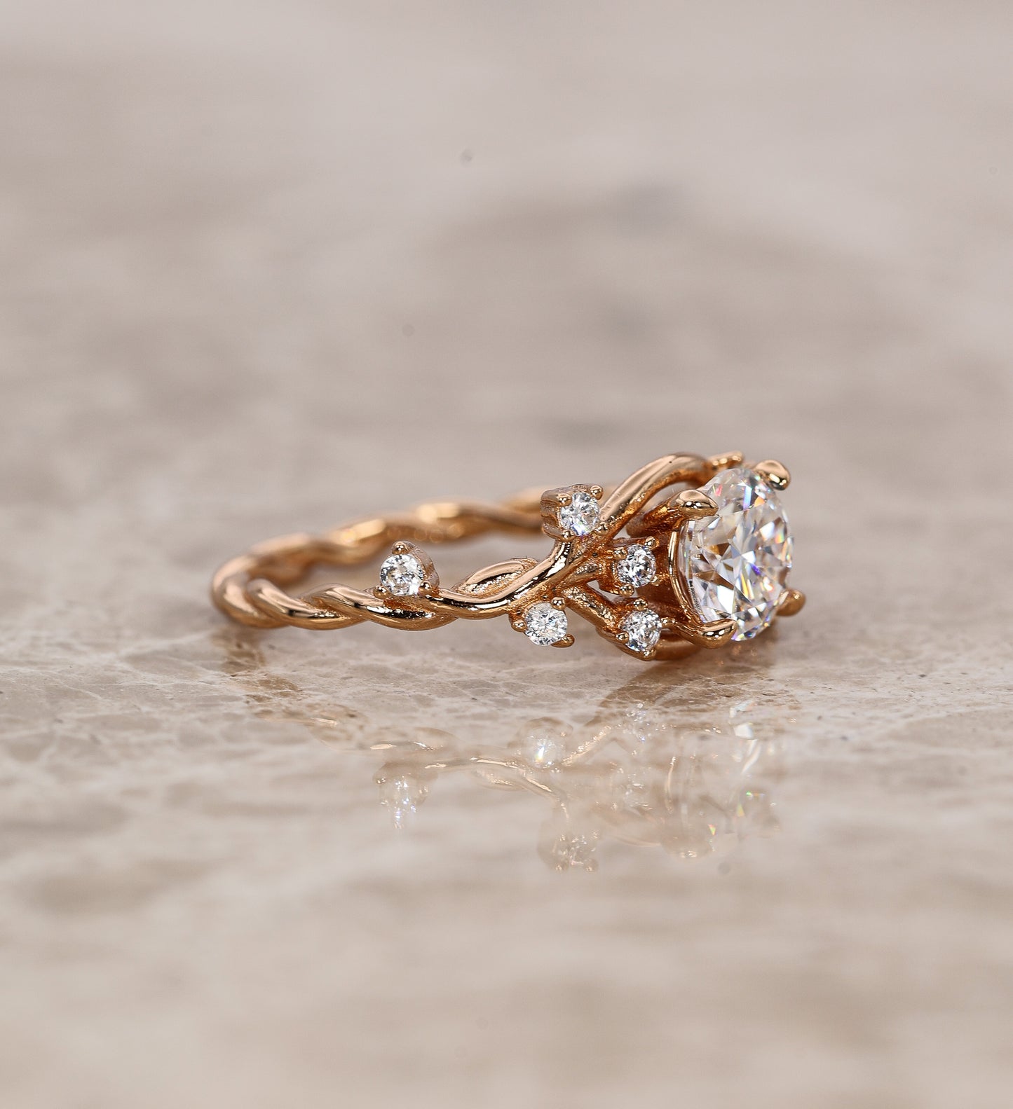 Velora Moissanite Ring Rose Gold