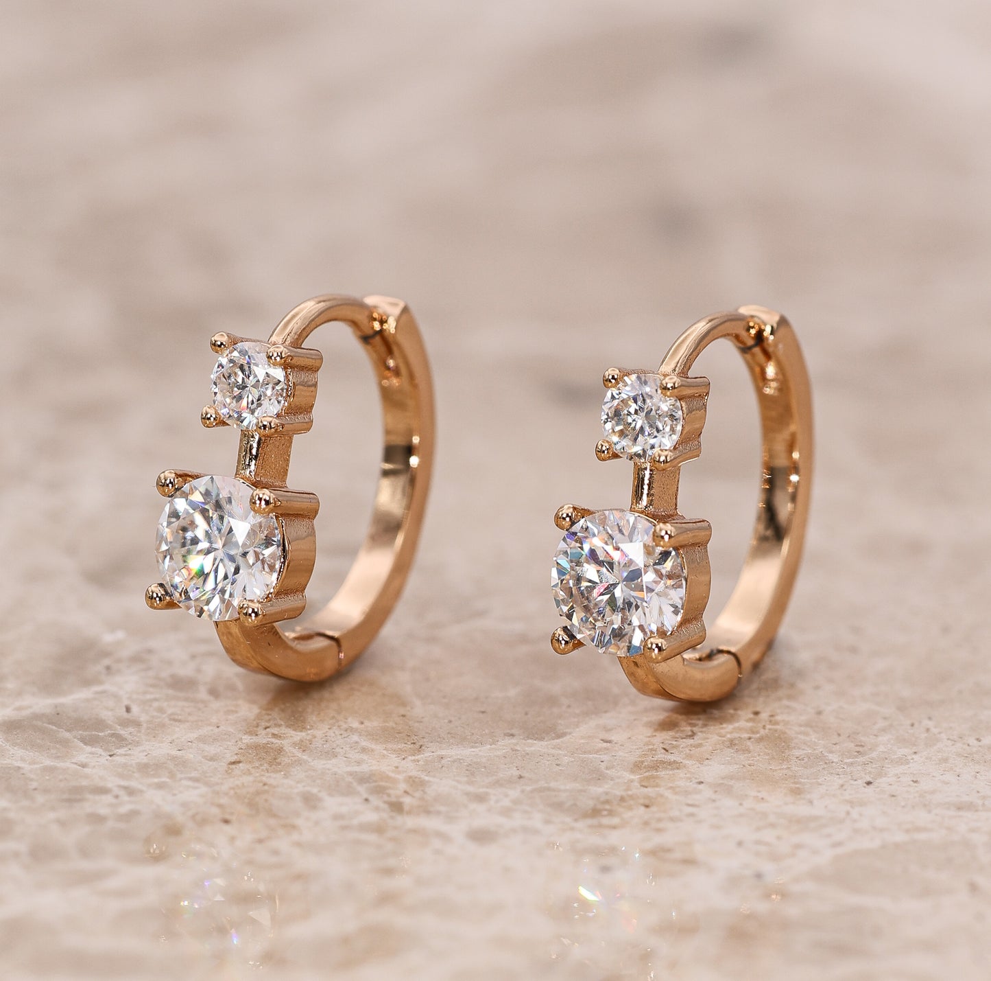 Valenne Moissanit Ohrringe Rose Gold