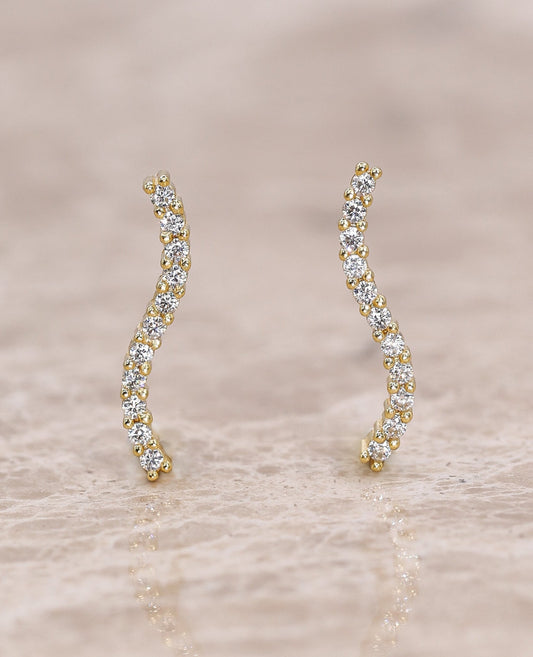 Neris Moissanite Stud Earrings - Piercing