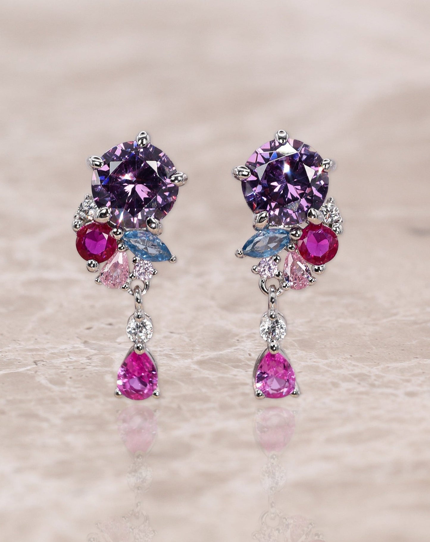 Midnight Rose Stud Earrings